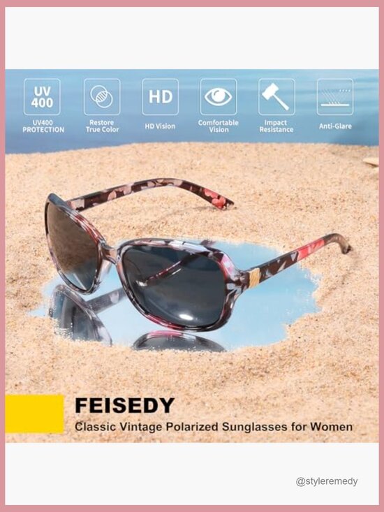 Polarized Vintage Square Wraparound Sunglasses with UV400 Protection main image 6